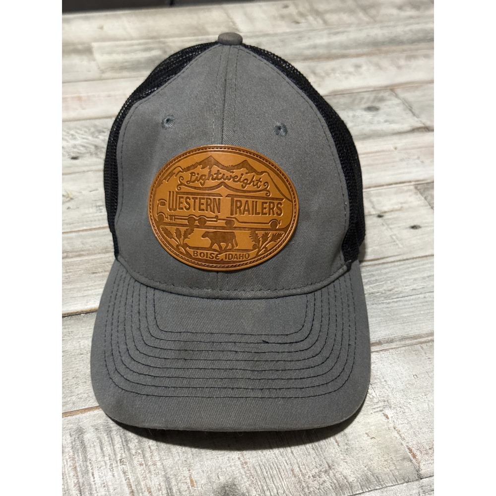 Western Trailers Boise Idaho Trucker Hat Grey Black Mesh Snapback Cap